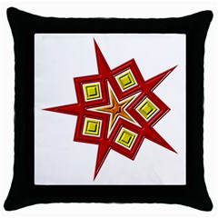 Pattern Tile Decorative Design Star Throw Pillow Case (black) by Hannah976