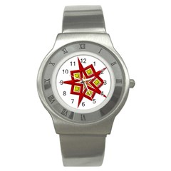 Pattern Tile Decorative Design Star Stainless Steel Watch by Hannah976