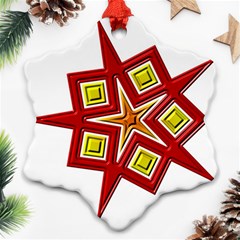 Pattern Tile Decorative Design Star Snowflake Ornament (two Sides) by Hannah976