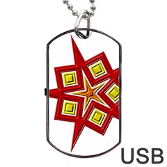 Pattern Tile Decorative Design Star Dog Tag Usb Flash (one Side)