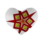 Pattern Tile Decorative Design Star Standard 16  Premium Heart Shape Cushions Back