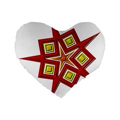 Pattern Tile Decorative Design Star Standard 16  Premium Flano Heart Shape Cushions by Hannah976