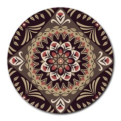 Seamless Pattern Floral Flower Round Mousepad by Hannah976