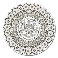 Vector Mandala Drawing Decoration Magnet 5  (round) by Hannah976