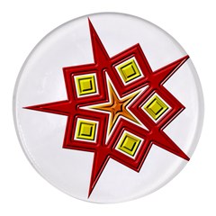 Pattern Tile Decorative Design Star Round Glass Fridge Magnet (4 Pack) by Hannah976