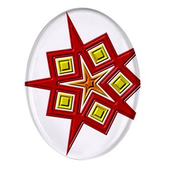 Pattern Tile Decorative Design Star Oval Glass Fridge Magnet (4 Pack) by Hannah976