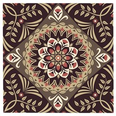 Seamless Pattern Floral Flower Wooden Puzzle Square by Hannah976