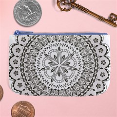 Vector Mandala Drawing Decoration Large Coin Purse by Hannah976