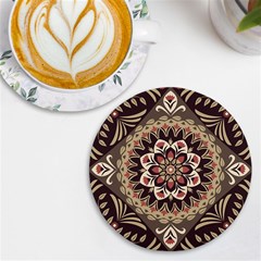 Seamless Pattern Floral Flower Uv Print Round Tile Coaster by Hannah976