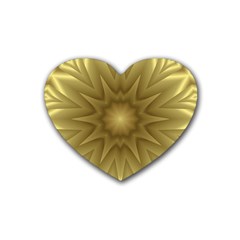 Background Pattern Golden Yellow Rubber Coaster (heart) by Hannah976