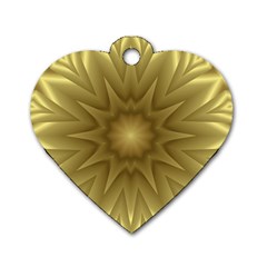 Background Pattern Golden Yellow Dog Tag Heart (two Sides) by Hannah976