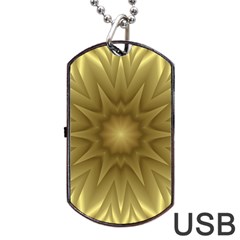 Background Pattern Golden Yellow Dog Tag Usb Flash (one Side)