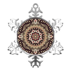 Seamless Pattern Floral Flower Metal Small Snowflake Ornament by Hannah976