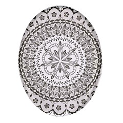 Vector Mandala Drawing Decoration Oval Glass Fridge Magnet (4 Pack) by Hannah976