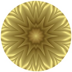 Background Pattern Golden Yellow Wooden Puzzle Round by Hannah976