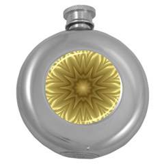 Seamless Pattern Green Garden Round Hip Flask (5 Oz)