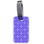 Decor Pattern Blue Curved Line Luggage Tag (two sides) Front