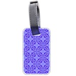 Decor Pattern Blue Curved Line Luggage Tag (two sides) Back