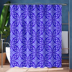 Decor Pattern Blue Curved Line Shower Curtain 60  X 72  (medium)  by Hannah976