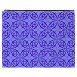 Decor Pattern Blue Curved Line Cosmetic Bag (XXXL) Front