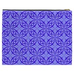 Decor Pattern Blue Curved Line Cosmetic Bag (XXXL) Back