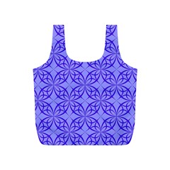 Decor Pattern Blue Curved Line Full Print Recycle Bag (s) by Hannah976