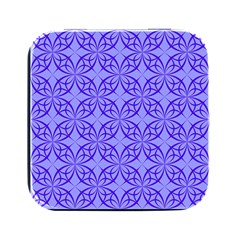 Decor Pattern Blue Curved Line Square Metal Box (black) by Hannah976