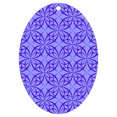 Decor Pattern Blue Curved Line Uv Print Acrylic Ornament Oval