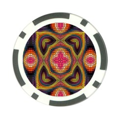 Kaleidoscope Art Pattern Ornament Poker Chip Card Guard