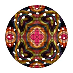 Kaleidoscope Art Pattern Ornament Ornament (Round Filigree)