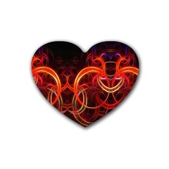 Background Fractal Abstract Rubber Heart Coaster (4 Pack)