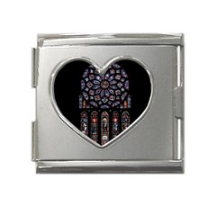 Rosette Cathedral Mega Link Heart Italian Charm (18mm)