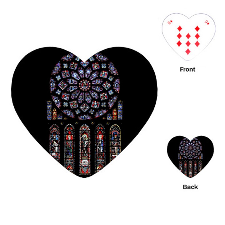 Rosette Cathedral Playing Cards Single Design (Heart)