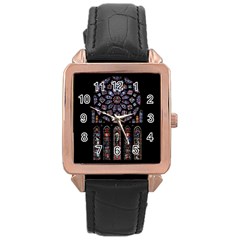 Rosette Cathedral Rose Gold Leather Watch 