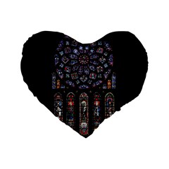 Rosette Cathedral Standard 16  Premium Flano Heart Shape Cushions by Hannah976