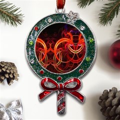 Colorful Prismatic Chromatic Metal X mas Lollipop With Crystal Ornament by Hannah976