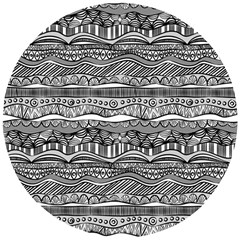 Ethno Seamless Pattern Wooden Puzzle Round by Hannah976