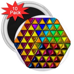 Cube Diced Tile Background Image 3  Magnets (10 Pack)  by Hannah976