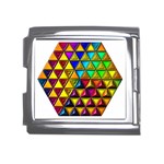 Cube Diced Tile Background Image Mega Link Italian Charm (18mm) Front