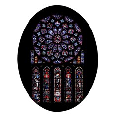 Rosette Cathedral Oval Glass Fridge Magnet (4 pack)