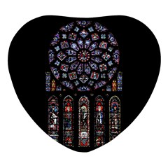 Rosette Cathedral Heart Glass Fridge Magnet (4 pack)