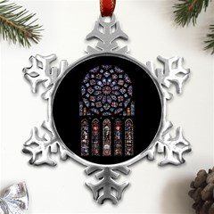 Rosette Cathedral Metal Small Snowflake Ornament