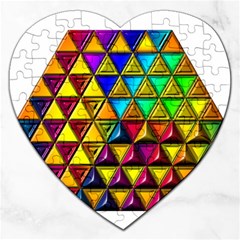 Cube Diced Tile Background Image Jigsaw Puzzle (heart) by Hannah976