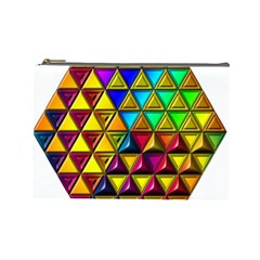 Cube Diced Tile Background Image Cosmetic Bag (large) by Hannah976