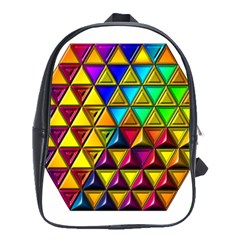 Cube Diced Tile Background Image School Bag (large) by Hannah976