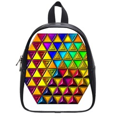 Cube Diced Tile Background Image School Bag (small) by Hannah976