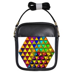 Cube Diced Tile Background Image Girls Sling Bag by Hannah976