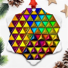 Cube Diced Tile Background Image Snowflake Ornament (two Sides) by Hannah976