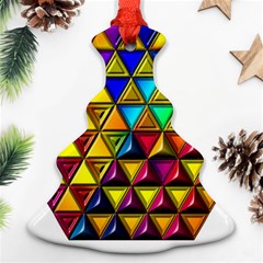 Cube Diced Tile Background Image Christmas Tree Ornament (two Sides) by Hannah976