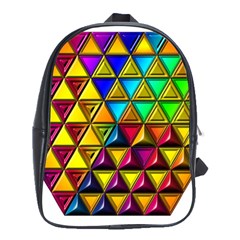 Cube Diced Tile Background Image School Bag (xl) by Hannah976